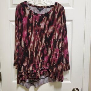 Asymmetrical Abstract Print Tunic